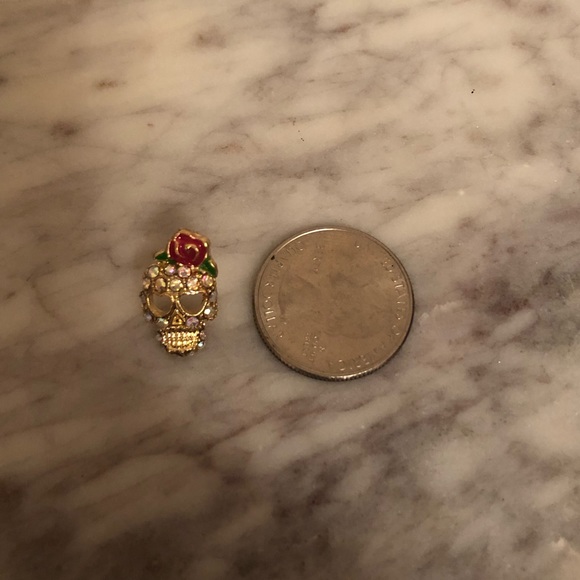 Skull Rhinestone Women’s Girls Earrings Jewelry Gift - Picture 2 of 2